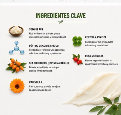 Crema de Sebo de Res con Péptido de Cobre GHK-CU