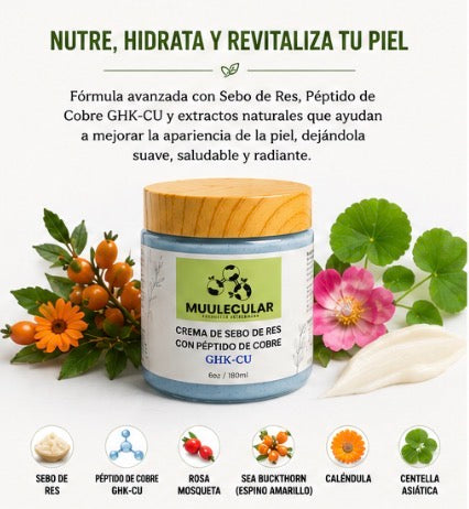 Crema de Sebo de Res con Péptido de Cobre GHK-CU
